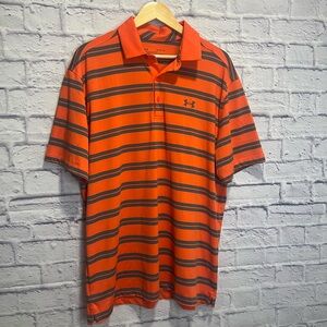 Under Armour XL Men's Polo in Orange and Black Stripes